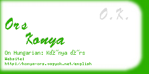 ors konya business card